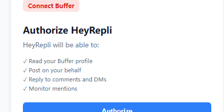 HeyRepli buffer setup step 1